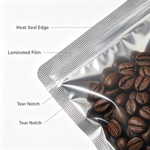 Sacs en plastique argentés à fermeture éclair, à fond plat, refermables, taille personnalisée, pour emballage - Product Image 5