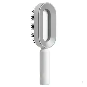 Salon Hairdressing Tools Nylon Handle Comb Wholesale Massage Brush Detangling quick 3 Self Cleaning Hair Brush For Women One Key