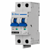 Disjoncteur solaire miniature DC Solivo MB1-63DC 1-63A DC1000V 6kA Protection contre les surcharges et les courts-circuits pour boîtier de combinaison PV MCB