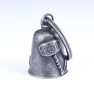 Campanella Personalizzata Martello Vichingo in Acciaio Inossidabile, Eco-Friendly, Campanella Protettiva per Motociclisti, <span class=keywords><strong>Collana</strong></span> Nera, Portachiavi <span class=keywords><strong>Oro</strong></span> Nero - Product Image 4