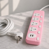 Prise de courant multifonctionnelle pour usage industriel personnalisé, 4 prises, 2 ports USB-A, pour l'Asie du Sud-Est, Thaïlande et Cambodge