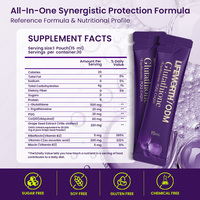 Sachets de liquide oral de glutathion réduit liposomal avec NAC, vitamine C, CoQ10, sélénium pour l'éclaircissement de la peau, marque privée, OEM, en vrac