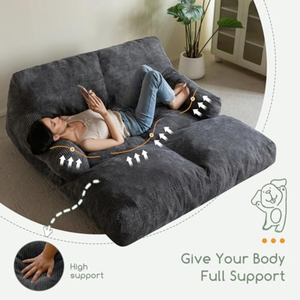 Canapé de sol confortable pour familles <span class=keywords><strong>d</strong></span>'animaux, grand lit pour chien en tissu côtelé pour humains avec mousse de soutien - Product Image 2