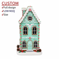 Figurine de maison en pain d'épices en résine personnalisée pour la décoration de Noël, vente en gros, conception personnalisée, fourniture d'usine