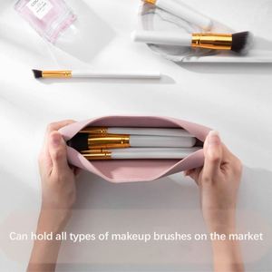 Portable Hot Silicone Brush Holder Waterproof Travel <b>Makeup</b> Bag Storage Pouch <b>Case</b> - Product Image 5