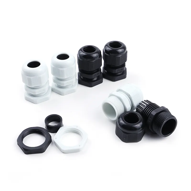 PG16 Schwarz 10-13mm wasserdichtes Nylon PA66 Gelenk Einstellbare Konter mutter Kabel zubehör Benutzer definierte Dichtung Kabel verschraubung