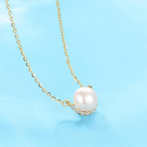 Collier de perles simples <span class=keywords><strong>pour</strong></span> femmes, collier de perles en argent sterling S925, cadeaux de noël <span class=keywords><strong>pour</strong></span> elle - Product Image 2