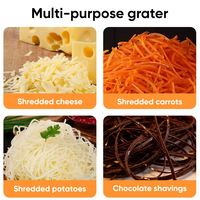 Parutan Keju Putar Manual Stainless Steel, Pemotong Sayur, Penghancur, Drum Multifungsi, Aman untuk Mesin Cuci Piring dan Microwave, Perlengkapan Dapur
