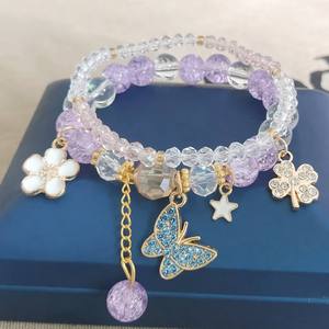 Children's Princess-Style Cute <b>Crystal</b> & Rhinestone <b>Bead</b> Lampwork Glass <b>Bracelets</b> Individually Packaged Wholesale 6666 Cute Butt - Product Image 4