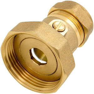 Robinet à bille en cuivre de 22 mm (1 pouce) avec 2 verrous, raccord de pompe à eau et adaptateur de climatisation, filetage interne - Product Image 2