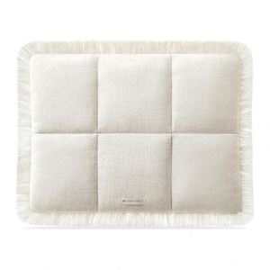 Housse d'ordinateur portable matelassée confortable et moelleuse pour femmes, 16, 15, 14, 13 pouces, en lin matelassé doux avec franges pour ordinateur - Product Image 1