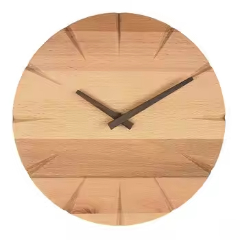 Classic Wood Wall Clock Without logo Wall-mounting Wooden Analog Clocks with Engraved Roman Numbers