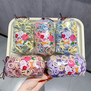 Anneau de cheveux pour enfants, nouvelle couleur douce, anneau de serviette sans couture, ne blesse pas les cheveux, haute élasticité, durable, anneau de <span class=keywords><strong>pouce</strong></span> pour filles, polyester - Product Image 2