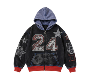 Custom 500gsm Heavyweight Hoodie <b>Men's</b> Streetwear Oversized Boxy Fit Vintage Acid Wash 100% Cotton French Terry <b>Pullover</b> Jumper - Product Image 3