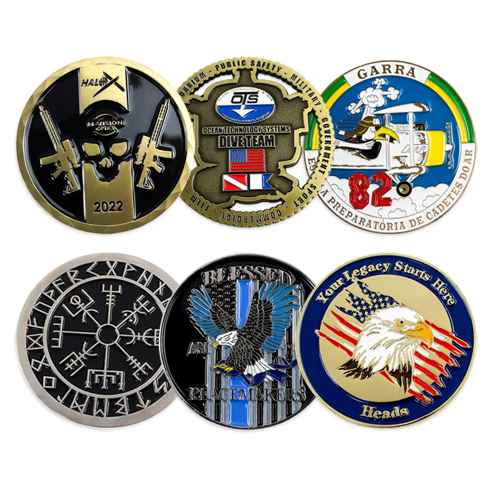 Promotional new souvenir metal coin euro customized metal commemorative challenge coins