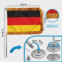 Drapeau de table à franges personnalisé imprimé Allemagne, Fournisseur d'événements diplomatiques européens, Vente en gros, Fabricant d'affichages promotionnels