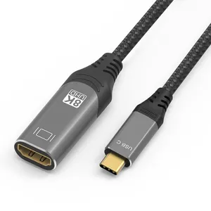 8K Tipe C Ke HDMI 3D 1080P Ultra HD TV 24K Kabel HDMI Lapis Emas 24K