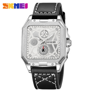 Skmei Square Men's Watch Analog Quartz Black Leather Strap Waterproof Luminous Business Fashion Wristwatch - Product Image 5