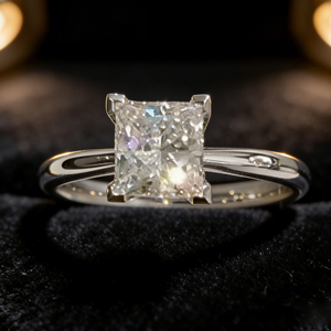 Bague de fiançailles en or 14 carats avec diamant de laboratoire taille princesse, couleur D, 2-4g, style classique de luxe, certifiée IGI, bijoux pour femmes - Product Image 5