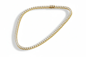 สร้อยคอริเวียร่าเพชรแท้ทรงกลมเจียระไนแบบบริลเลียนท์ ดีไซน์หรูหรา ประดับเพชรระยิบระยับอย่างต่อเนื่อง เครื่องประดับชั้นพรีเมียมสำหรับผู้หญิง - Product Image 3