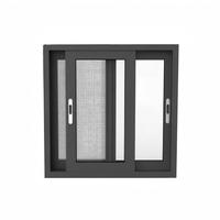 Ventana Corredera de Tres Vías para Cocina, de Doble Acristalamiento, con Perfil de Aluminio y Vidrio Moderno, para Apartamentos Urbanos