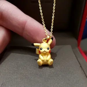 Sıcak satış altın kaplama Pikachu kolye kolye Anime karikatür Pikachu gerdanlık kolye hediyeler için