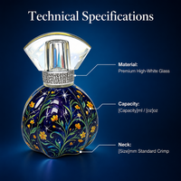 Botol Parfum Kaca Kosong Motif Bunga Berbintang Matte Cetak Sablon, Dekorasi Mewah, 30ml 50ml 100ml, Promo Hot Sale