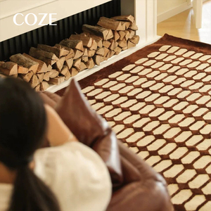 Nouveau design 2026 – <span class=keywords><strong>Tapis</strong></span> moderne à motif à carreaux sur mesure pour <span class=keywords><strong>salon</strong></span> et chambre à coucher - Product Image 5