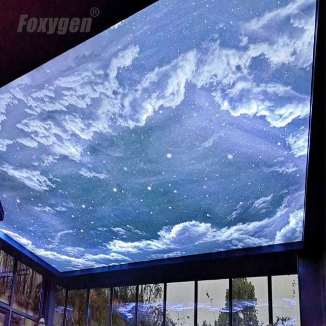 Pangui Suspended Home Interior Decoration Starry Sky Pattern PVC Film Sky Tree Pattern Pvc Stretch Ceiling