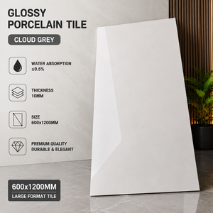 Carrelage en porcelaine brillant Calacatta Super Blanc 600x1200mm de Foshan, surface ultra plate, double absorption zéro, carrelage intérieur commercial - Product Image 5