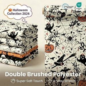 Tessuto DBP Personalizzato con Stampa Digitale per Halloween, Motivo Zucca e Pipistrello, Senza MOQ, Varie Basi Tessili per Decorazioni per Feste - Product Image 3