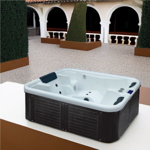 Jacuzzi <span class=keywords><strong>de</strong></span> Acrílico para Exteriores <span class=keywords><strong>de</strong></span> Fábrica Foshan, Spa para 3 Personas <span class=keywords><strong>con</strong></span> Jets Grandes, Bañera Rectangular para Remojar, Jacuzzi Exterior para <span class=keywords><strong>Casa</strong></span> - Product Image 4