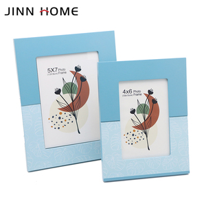 Jinn Home personalizza le dimensioni in legno <span class=keywords><strong>cornice</strong></span> per foto 4*6 ''vernice blu verde Pattern Peaf - Product Image 4