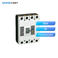 Disjoncteur à boîtier moulé HUIDICH OEM ODM 3P 4P 63A 250A 400A AC MCCB, 630 Ampères, 3P 4P Pôles, 50HZ, Usine de Wenzhou