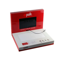 Présentoir de comptoir horizontal moderne en acrylique avec écran LCD Polk, lecteur vidéo et éclairage LED