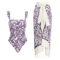 Maillot de bain une pièce pour femme à bretelles à volants français rétro couvert ventre minceur maillot de bain jupe de plage en mousseline de soie