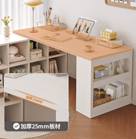 Bureau d'angle avec étagère intégrée ; Bureau d'étude à domicile, coiffeuse de chambre, bibliothèque tout-en-un ; Bureau d'ordinateur en L, bureau de travail en MDF