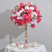 Roses en soie, centres de table pour mariage, décorations de table, arrangements floraux, boules de fleurs, centres de table pour table, fleurs artificielles