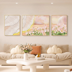 Peintures sur toile de <span class=keywords><strong>fleurs</strong></span> de luxe modernes, écologiques, imprimées en HD, <span class=keywords><strong>triptyque</strong></span> de paysages, <span class=keywords><strong>peinture</strong></span> murale pour la décoration du salon et de la chambre - Product Image 3
