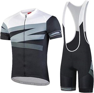 Elegante jersey <span class=keywords><strong>de</strong></span> ciclismo y pantalones cortos con pechera, conjunto <span class=keywords><strong>de</strong></span> uniforme, <span class=keywords><strong>ropa</strong></span> <span class=keywords><strong>de</strong></span> bicicleta <span class=keywords><strong>de</strong></span> secado rápido Mtb, <span class=keywords><strong>ropa</strong></span> <span class=keywords><strong>de</strong></span> <span class=keywords><strong>montaña</strong></span> acolchada para hombres - Product Image 1