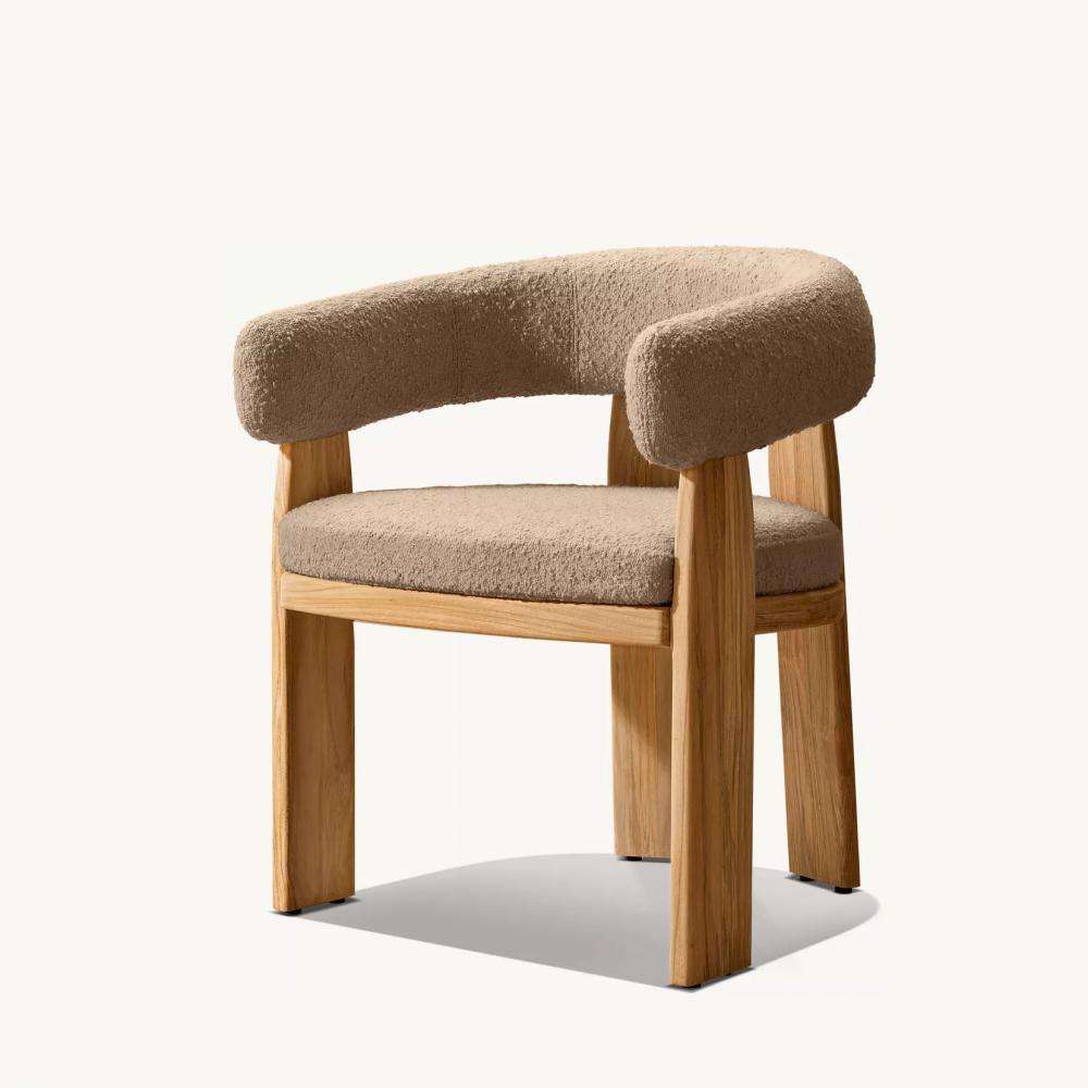 Chaise de salle à manger avec accoudoirs : 61 cm L x 58 cm P x 74 cm H