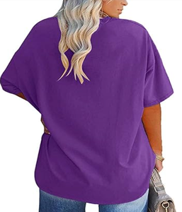 Camisetas suaves de talla grande a precio de fábrica, Camiseta holgada con logotipo estampado de alta calidad, camiseta de manga corta para mujer, Top de entrenamiento de Yoga para verano - Product Image 6