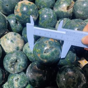 Esfera de <span class=keywords><strong>Jaspe</strong></span> Oceánico Verde Natural al por Mayor, Geoda de Cristal Curativo, Bola de Cuarzo para Decoración - Product Image 5