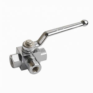 Válvula de Bola de Alta Presión de Tres Vías KHB3K-G1, Acero al Carbono, Rosca Externa, PN315, Válvula Hidráulica - Product Image 1