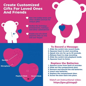 30 שני קול רשמקול מודול עבור קטיפה צעצוע, ממולאים דובון בעלי החיים לצריבה לב - Product Image 5