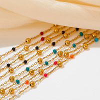 Collier de style ethnique coloré bijoux plaqué or 18 carats sous vide