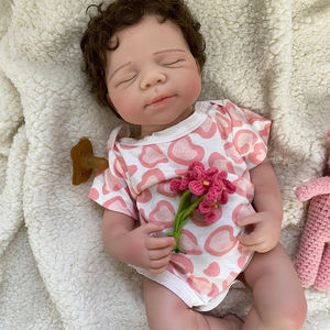 Muñecas <span class=keywords><strong>Reborn</strong></span> de Silicona Realistas para Niñas <span class=keywords><strong>con</strong></span> Textura de Venas, Cabello Rizado/Lacio, Muñecas Recién Nacidas Anatómicamente Correctas - Product Image 4