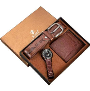 Juego de Regalo para Hombre de 3 Piezas, Reloj Casual de Negocios de Alta Calidad, Cinturón de Cuero, Cartera, Juego de Regalo de <span class=keywords><strong>Traje</strong></span>, Reloj de Pulsera para Hombre, <span class=keywords><strong>Novio</strong></span> - Product Image 1