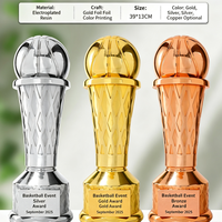 Trophées sportifs en métal, trophées de championnat en alliage de zinc et résine, trophées personnalisés gravés pour les compétitions sportives