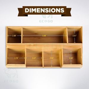 Cubiertos de madera de bambú de primera calidad para tenedores Organizador de escritorio Soporte cosmético multiusos - Product Image 2